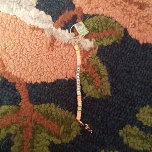 Clay bead summer good vibes keychain